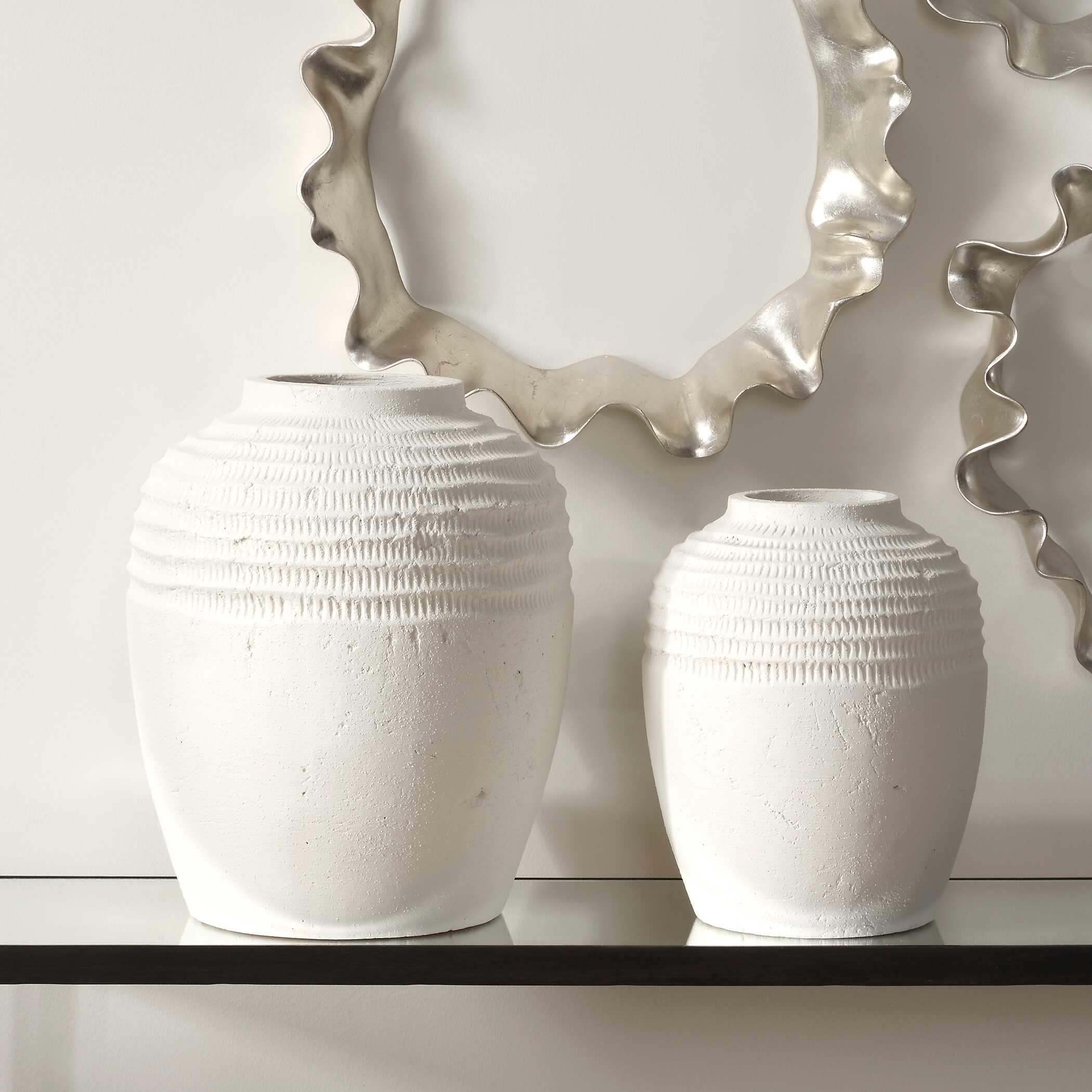 Luna Ridge White Ceramic Vases