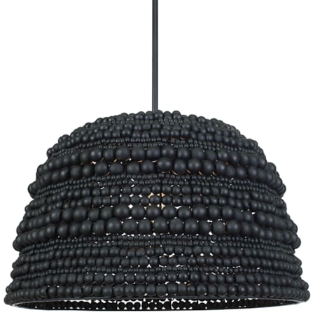 Persephone Black Bead 1 Light Pendant