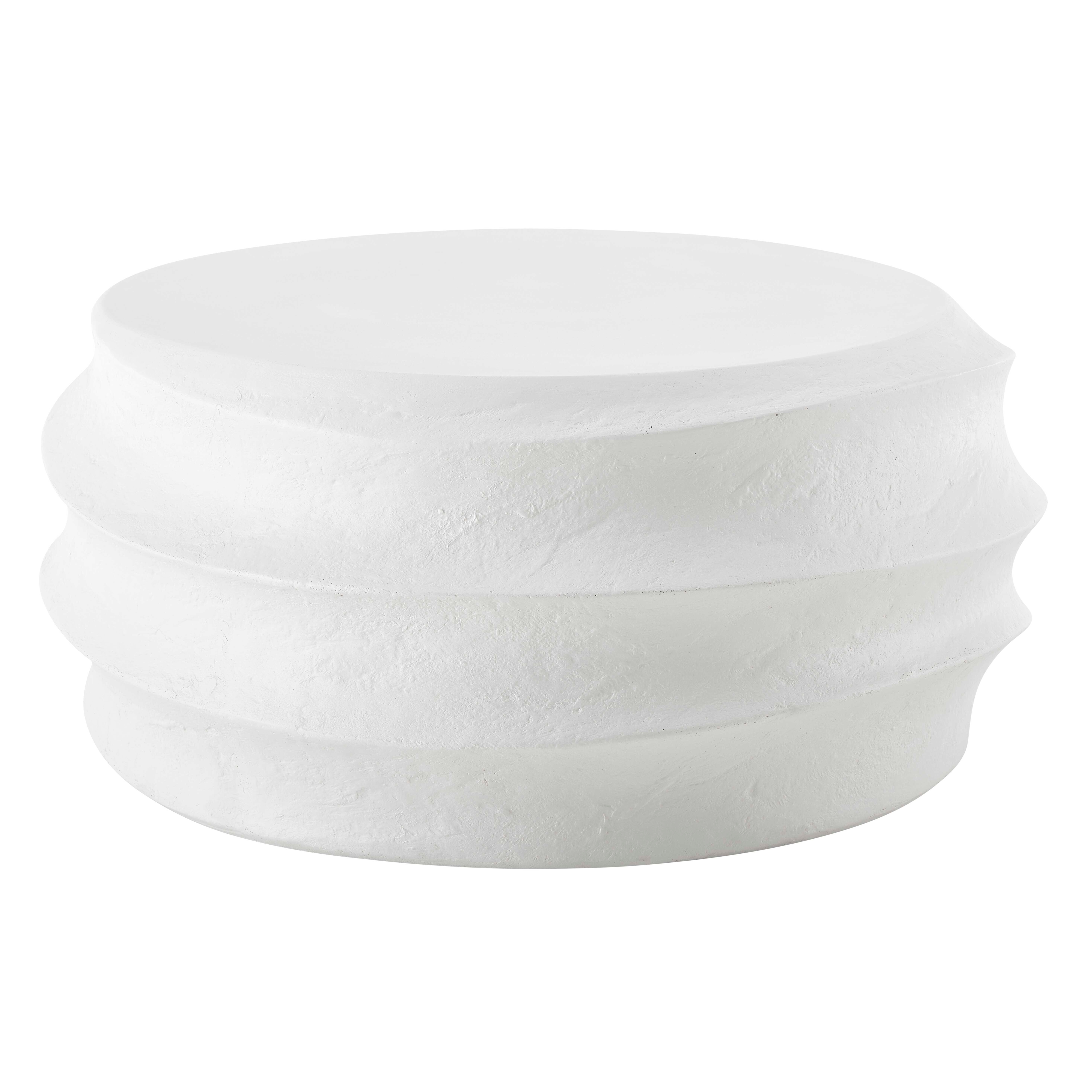 Winded Outdoor White Coffee Table