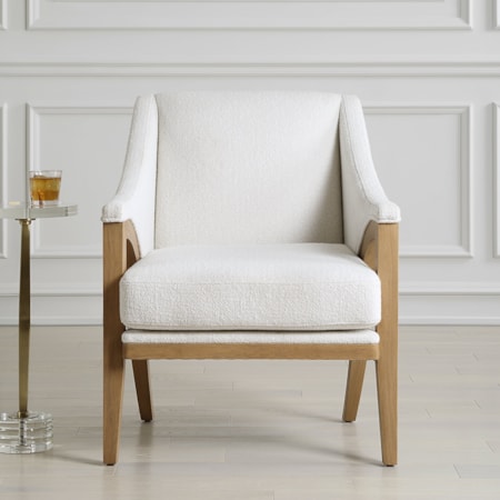 Evolve White Fabric Accent Chair