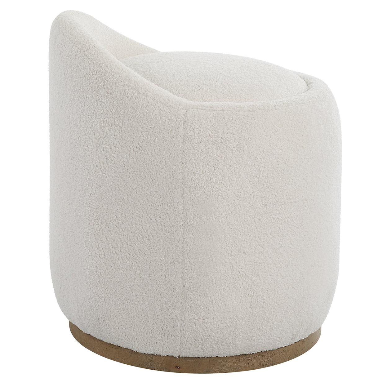 Uttermost Swirl Swirl Swivel Sheepskin Ottoman