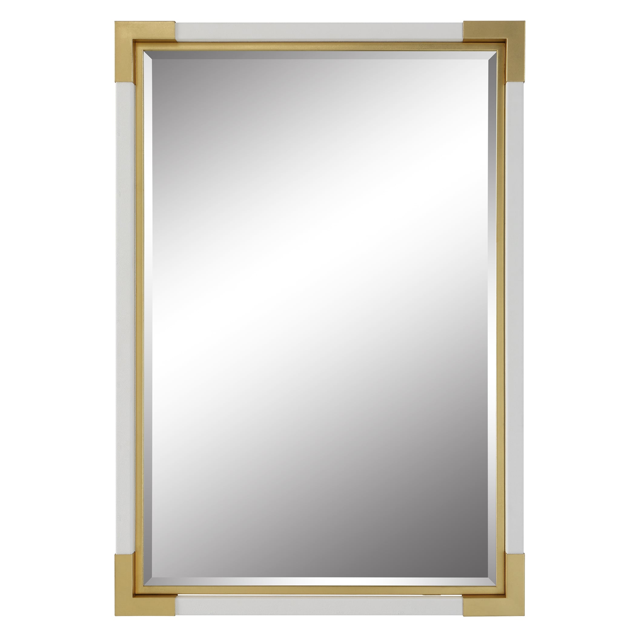 Malik White &amp; Gold Mirror