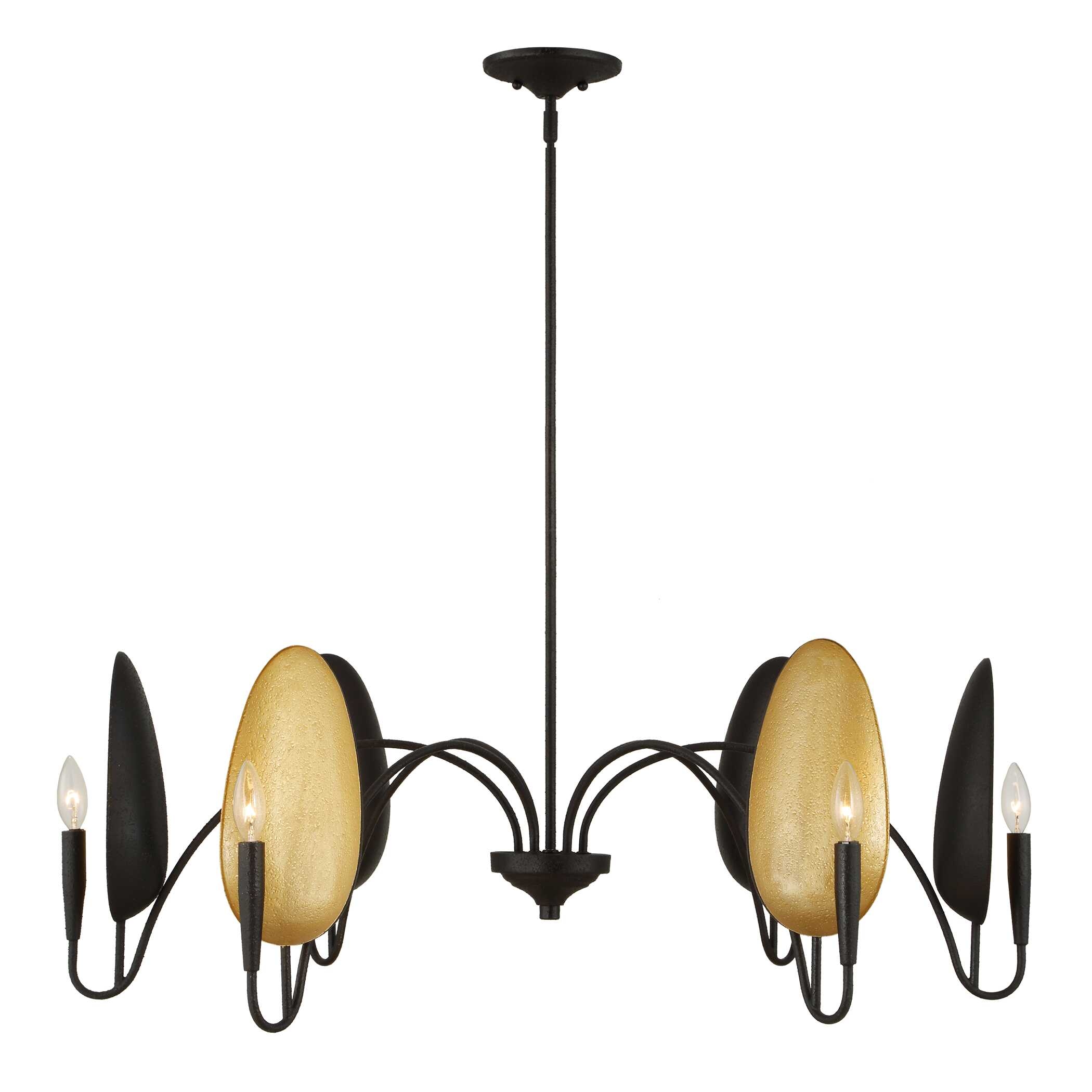 Warwick 6 Light Matte Black Chandelier