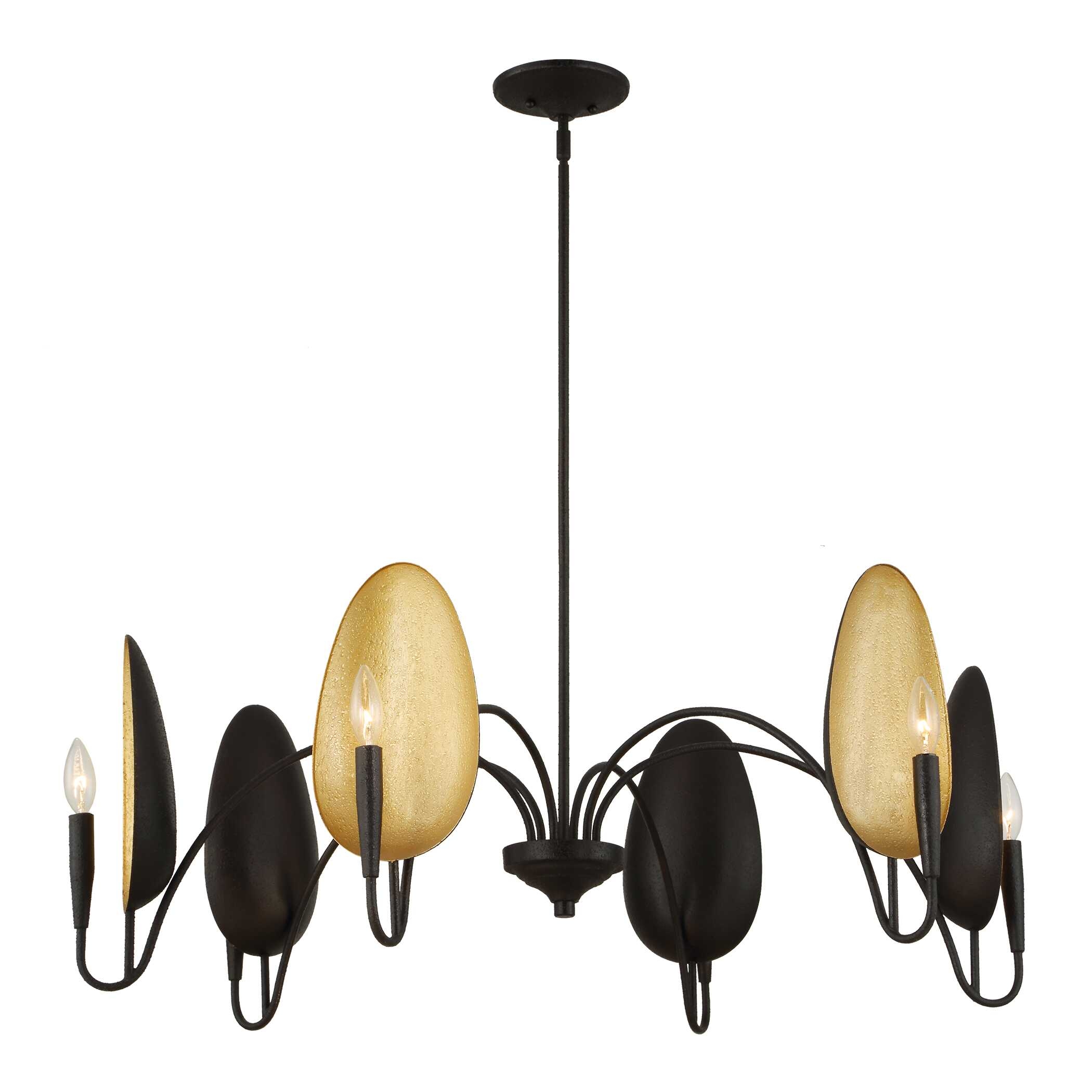 Uttermost Warwick Warwick 6 Light Matte Black Chandelier
