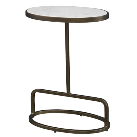 Jessenia White Marble Accent Table