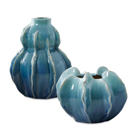Ocean Wave Outdoor Glazed Vases
