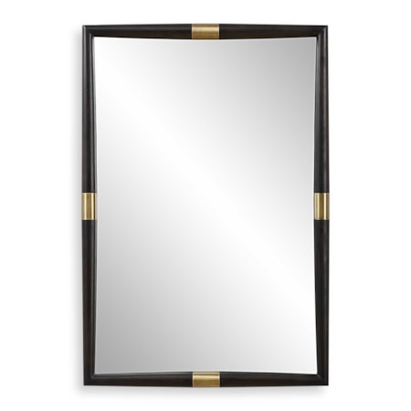 Larkin Dark Wood & Brass Mirror