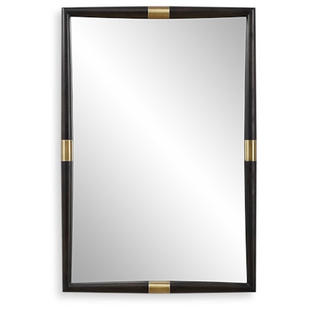 Larkin Dark Wood & Brass Mirror
