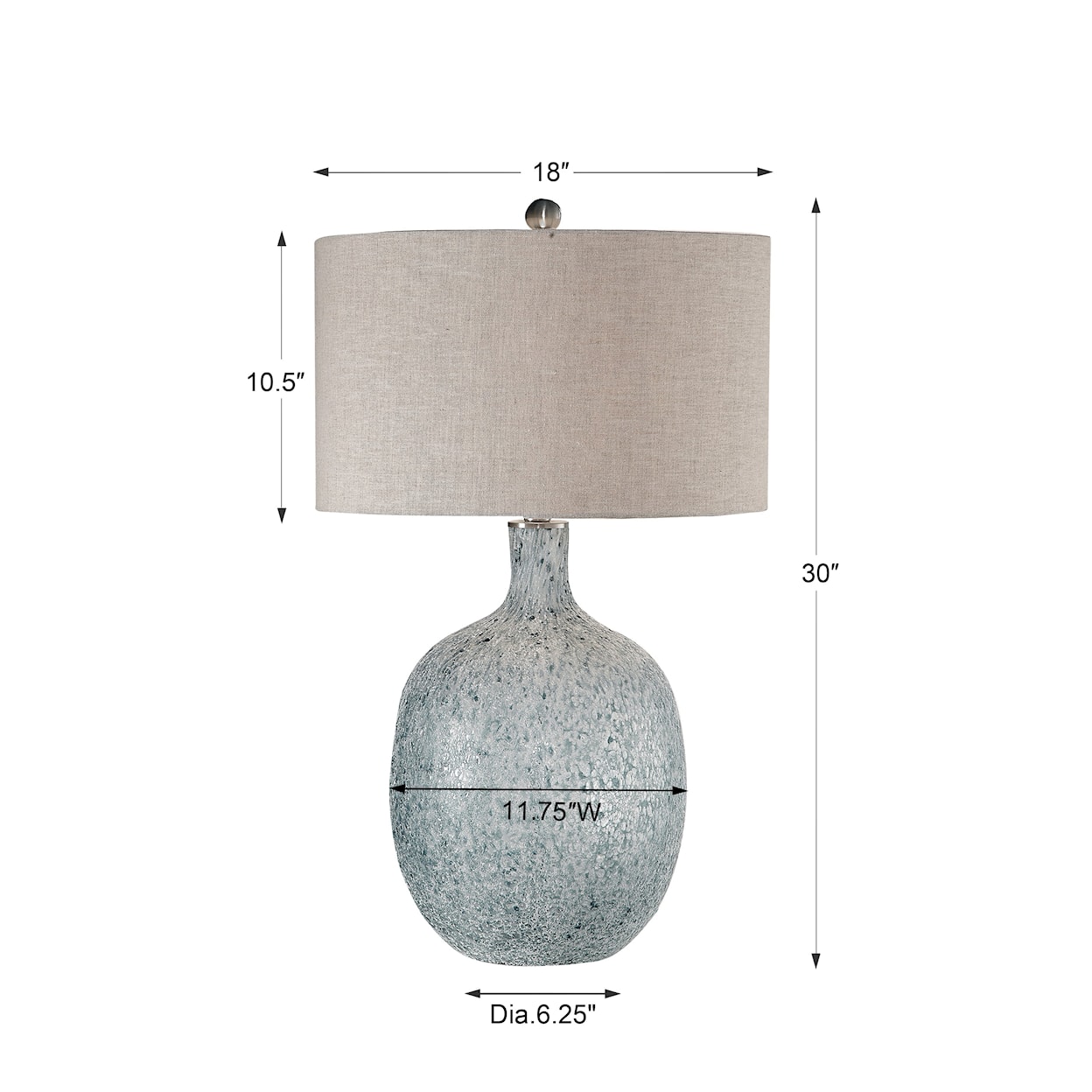 Uttermost Table Lamps Oceaonna Glass Table Lamp