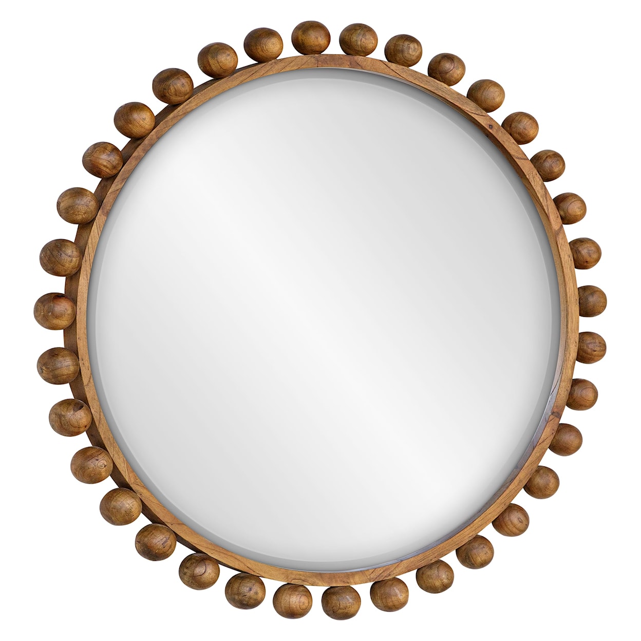 Uttermost Cyra Cyra Wood Beaded Round Mirror