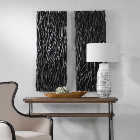 Black Wood Wall Decor