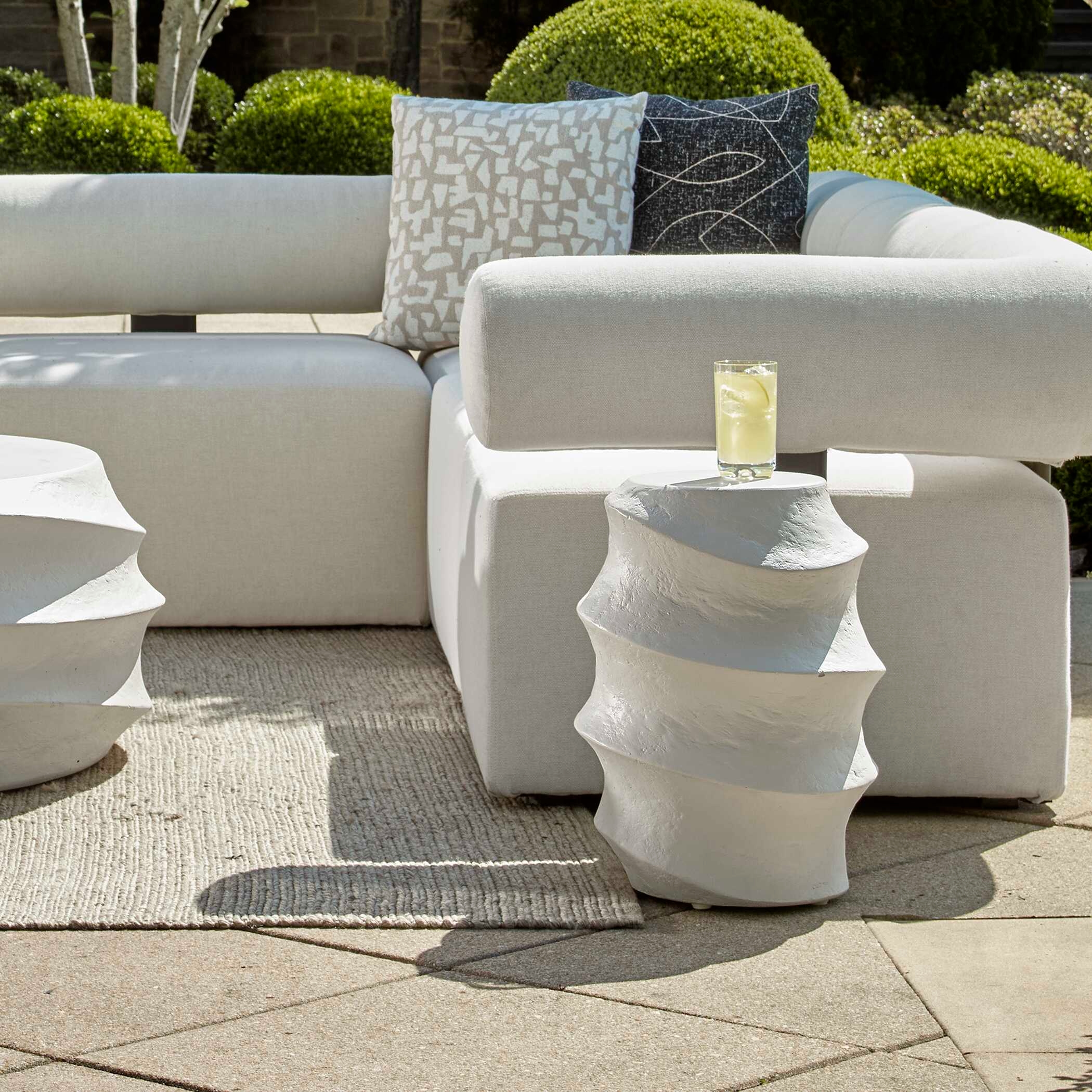 Winded Outdoor White Accent Table