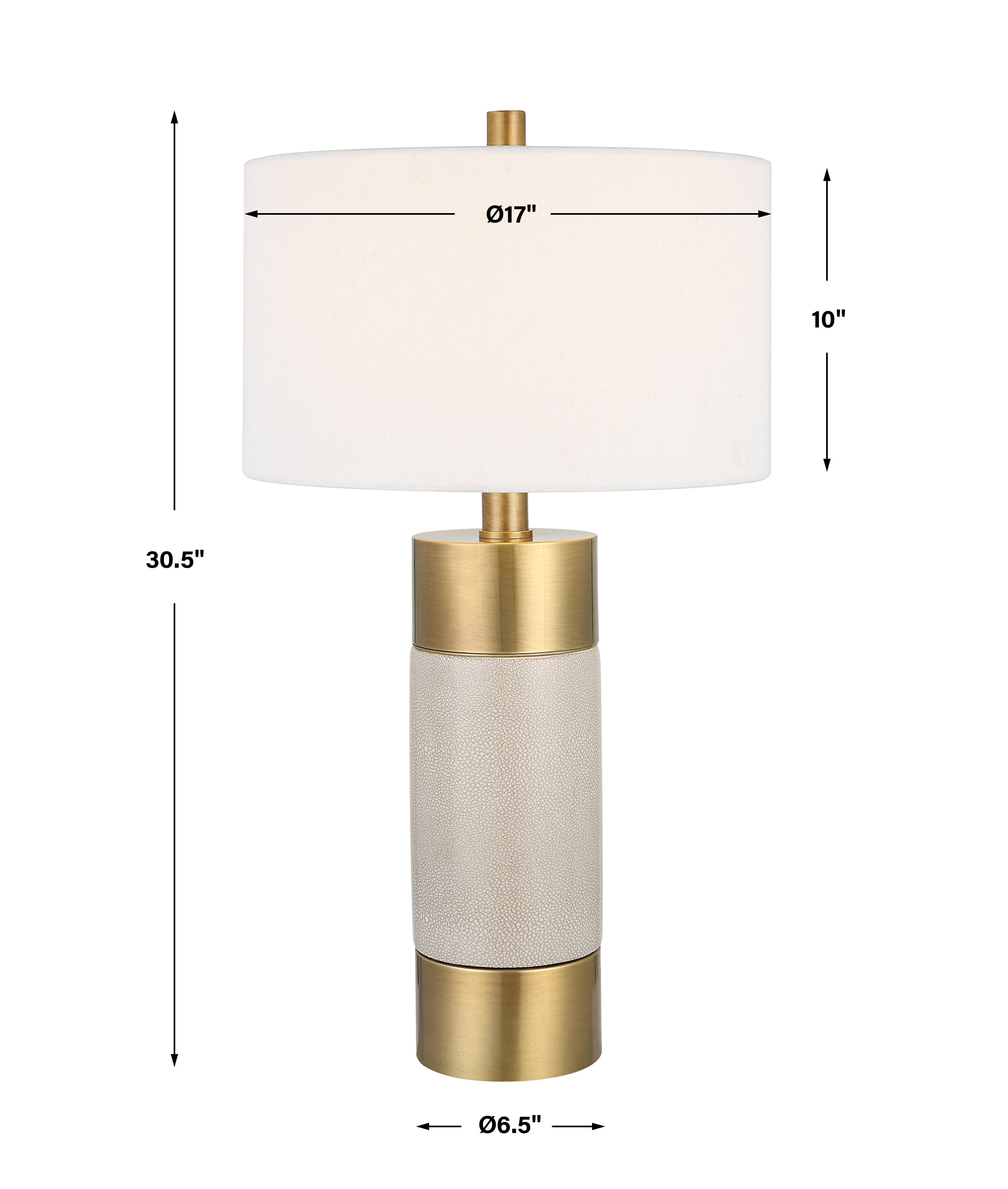 Adelia Ivory and Brass Table Lamp