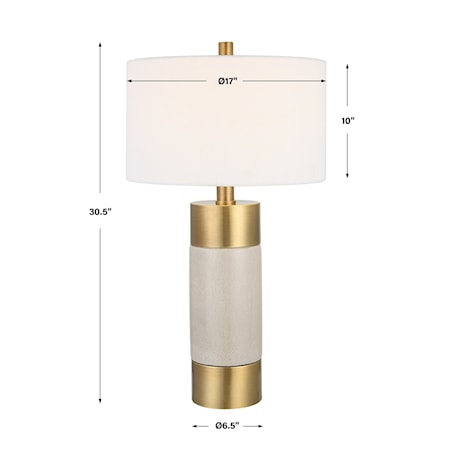 Adelia Ivory and Brass Table Lamp