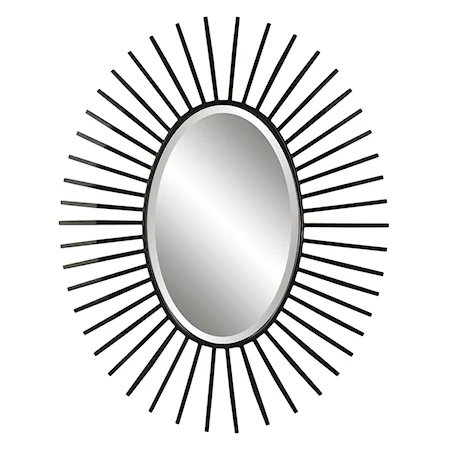 Starstruck Black Oval Mirror
