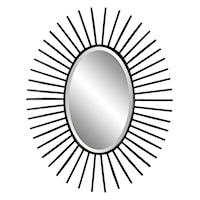 Starstruck Black Oval Mirror