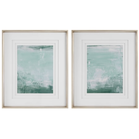 Coastal Patina Modern Framed Prints S/2