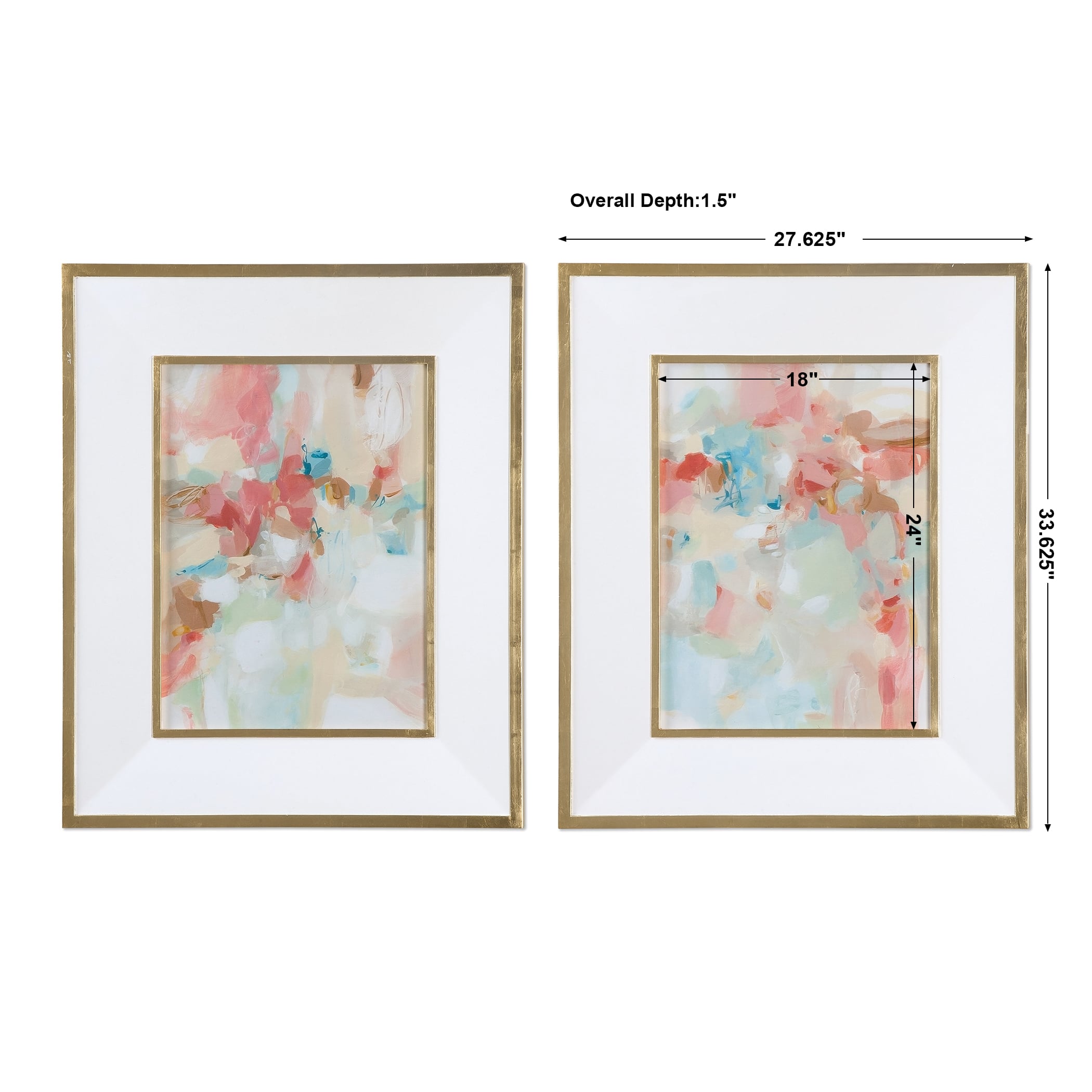 Uttermost Framed Prints A Touch Of Blush And Rosewood Fences Art, S/