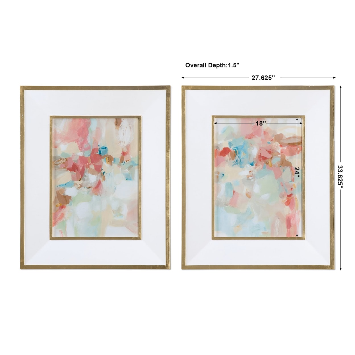 Uttermost Framed Prints A Touch Of Blush And Rosewood Fences Art, S/