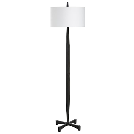 Rust Metal Floor Lamp with Tapered Base