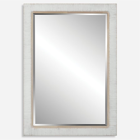 Cape Whitewashed Rattan Mirror