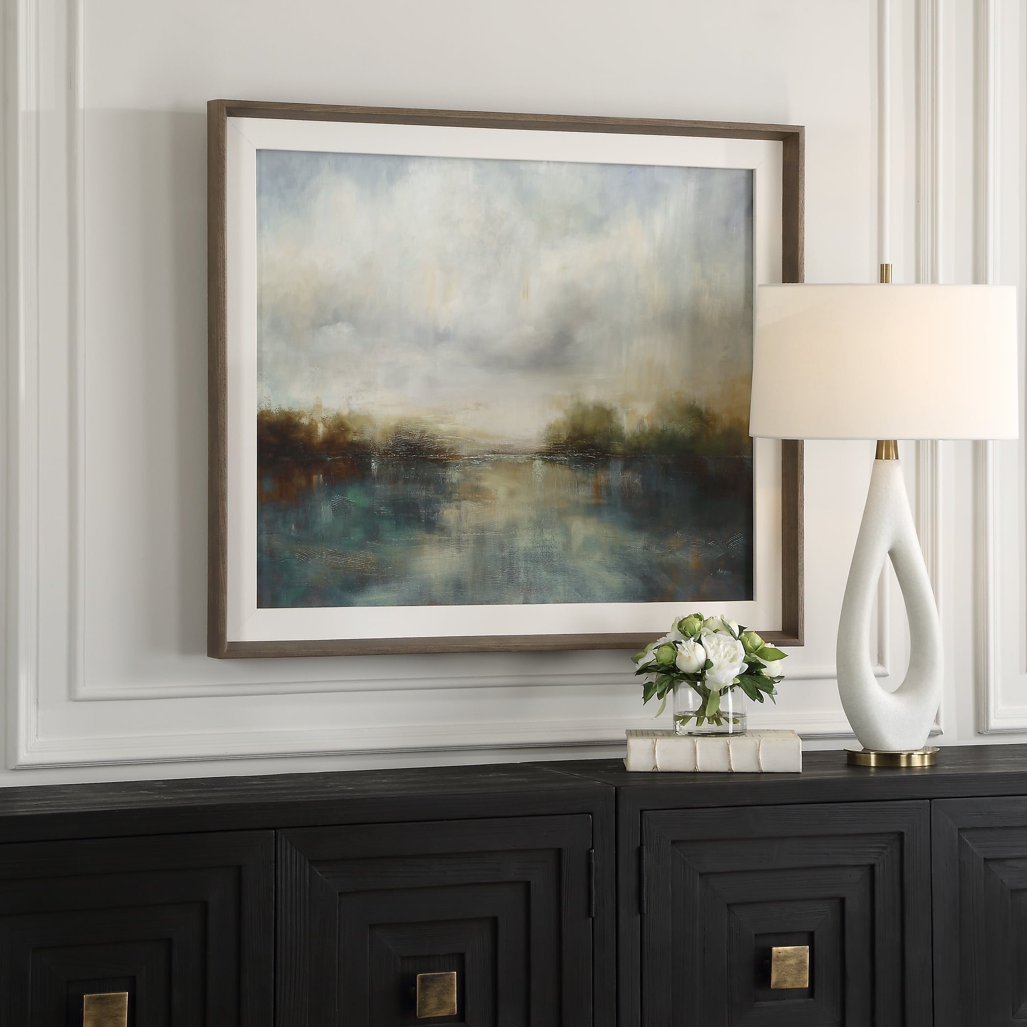 Blue Reverie Framed Abstract Lake Print