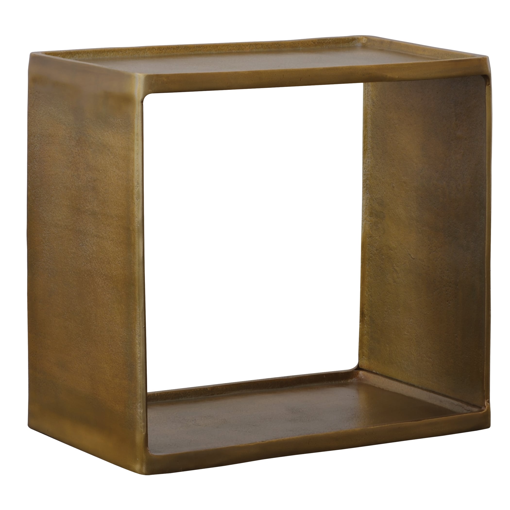 Uttermost Derwent Antique Brass Side Table with Open Center