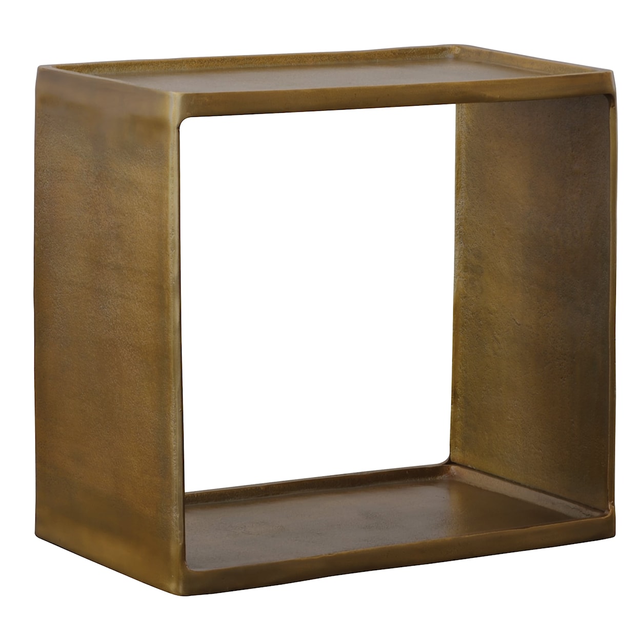 Uttermost Derwent Antique Brass Side Table with Open Center