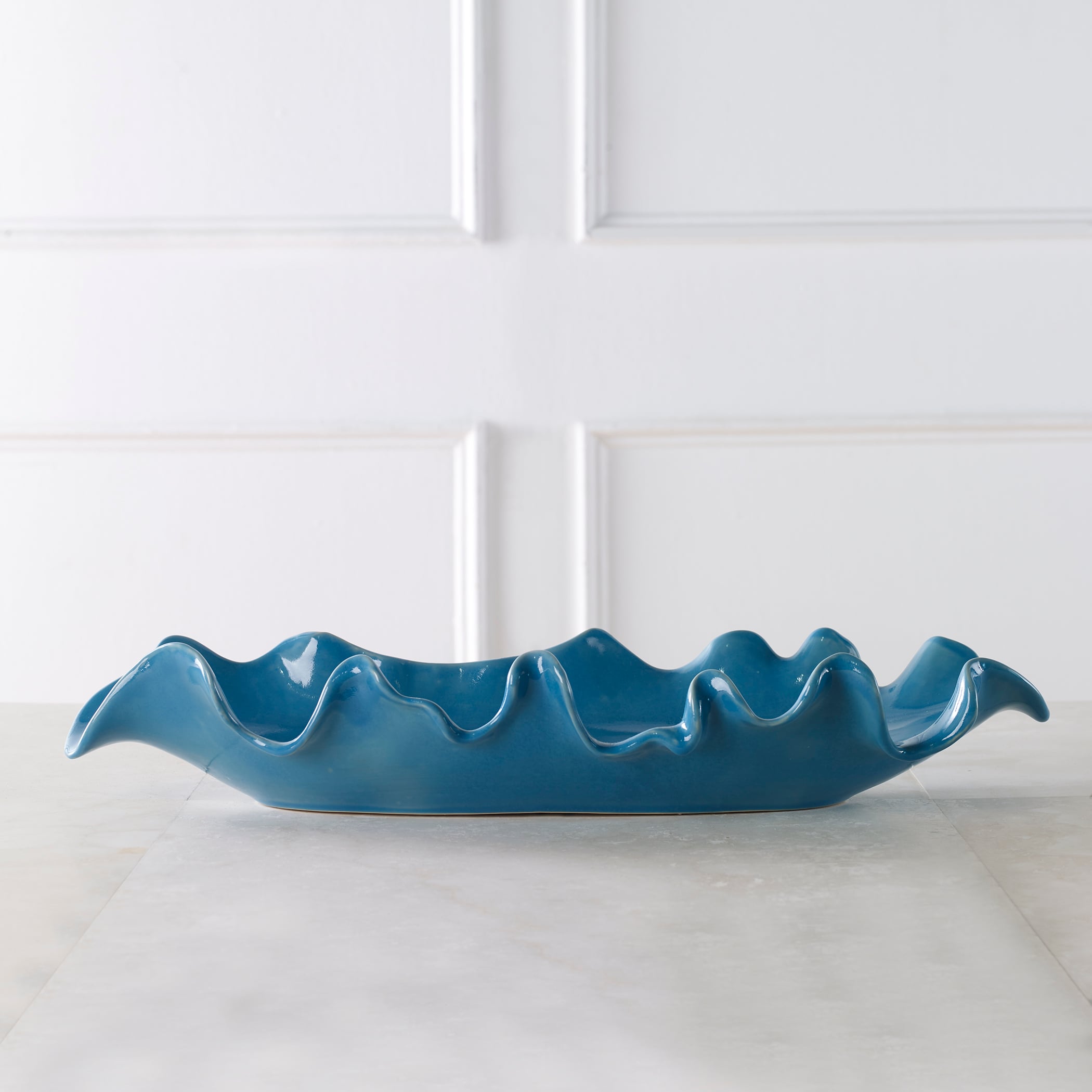 Ruffled Feathers Blue Bowl