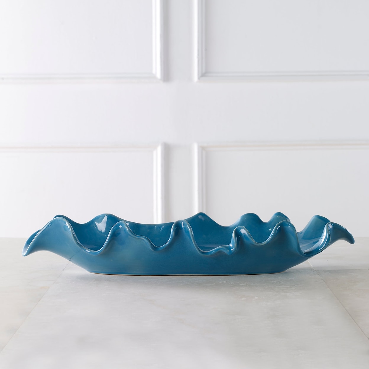 Uttermost Ruffled Feathers Ruffled Feathers Blue Bowl