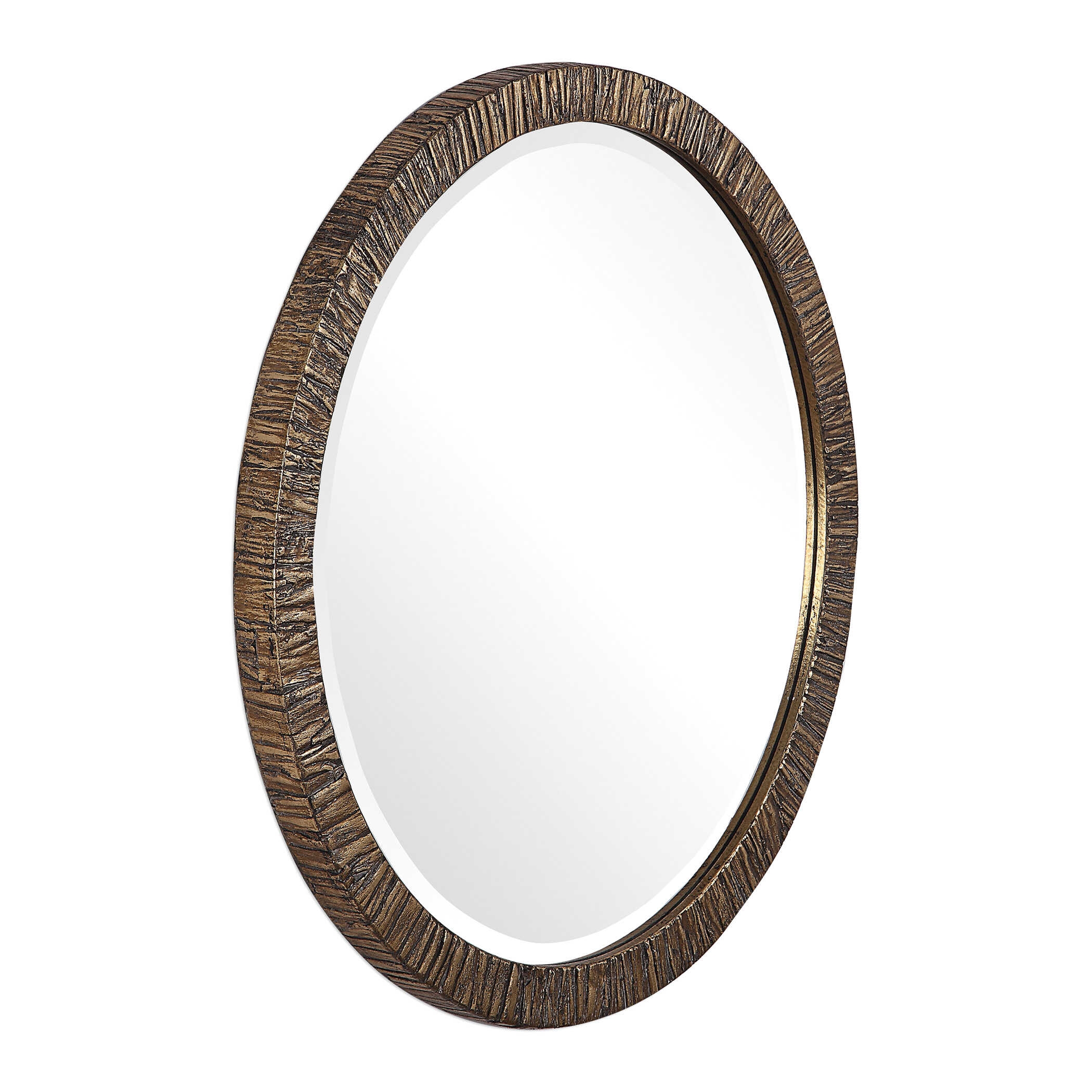 Uttermost Wayde Wayde Gold Bark Round Mirror