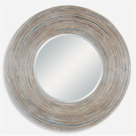 White Washed Round Mirror
