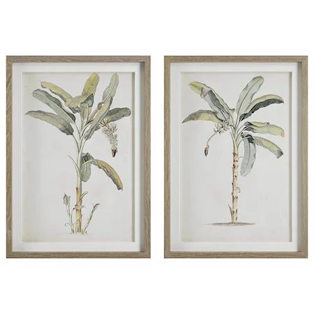 Banana Palm Framed Prints, Set/2