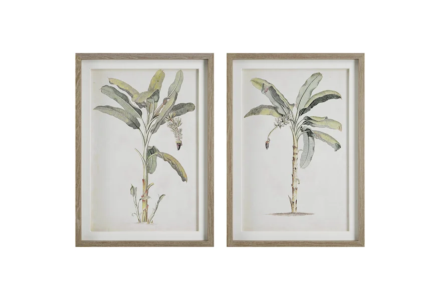 Banana Palm Banana Palm Framed Prints, Set/2 by Uttermost at Esprit Decor Home Furnishings