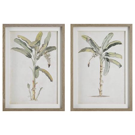 Banana Palm Framed Prints Set/2