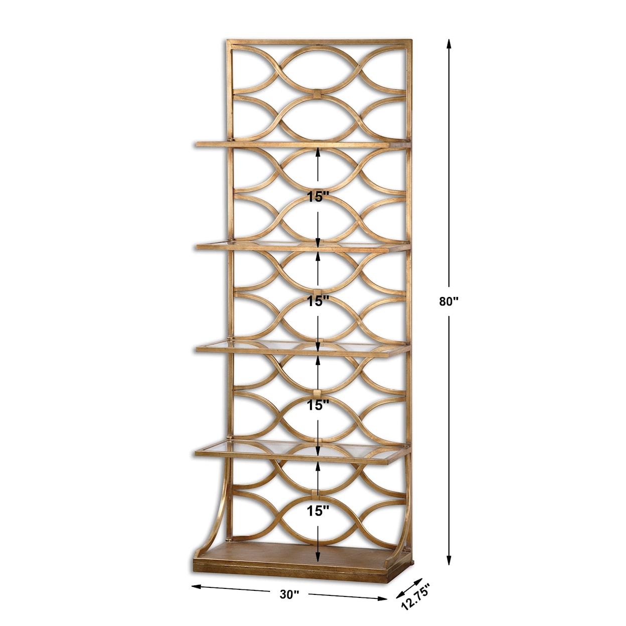 Uttermost Accent Furniture - Bookcases Lashaya Gold Etagere