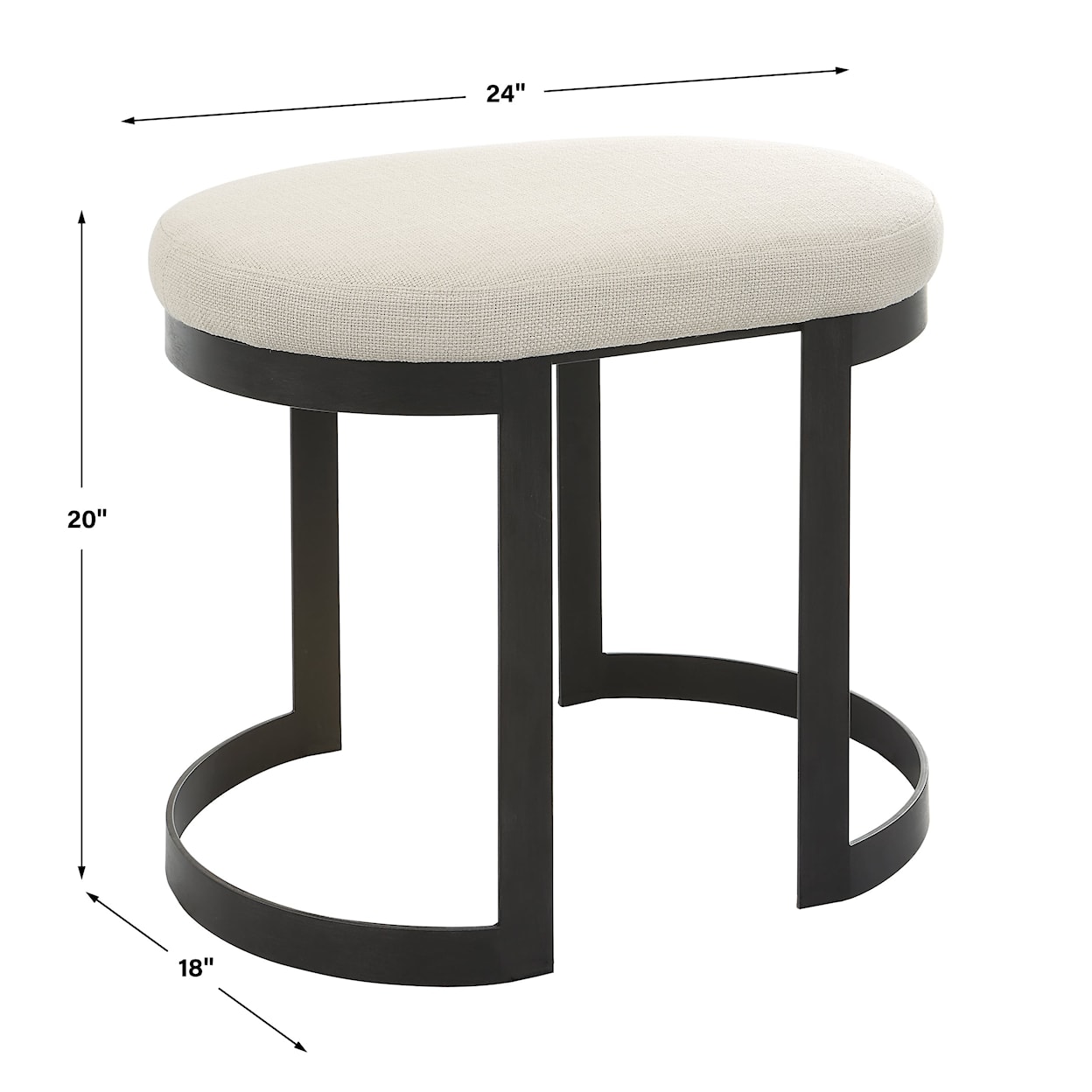 Uttermost Infinity Infinity Black Accent Stool