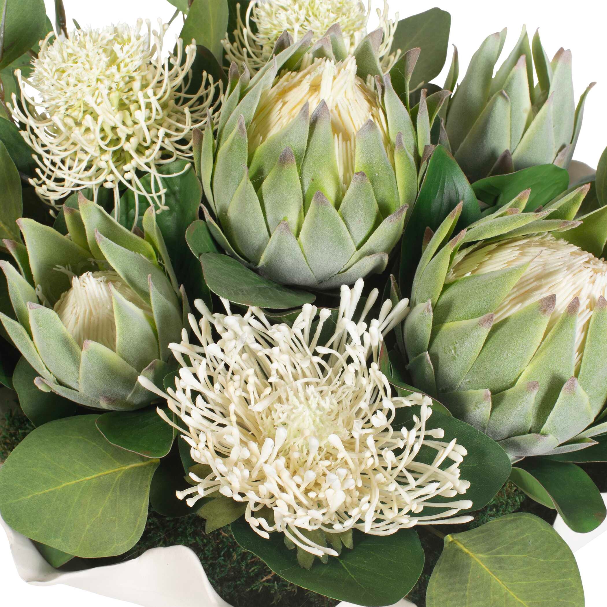 Uttermost Protea Blooms Protea Blooms White Bowl Centerpiece