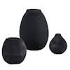 Uttermost Hearth Hearth Matte Black Vases Set/3