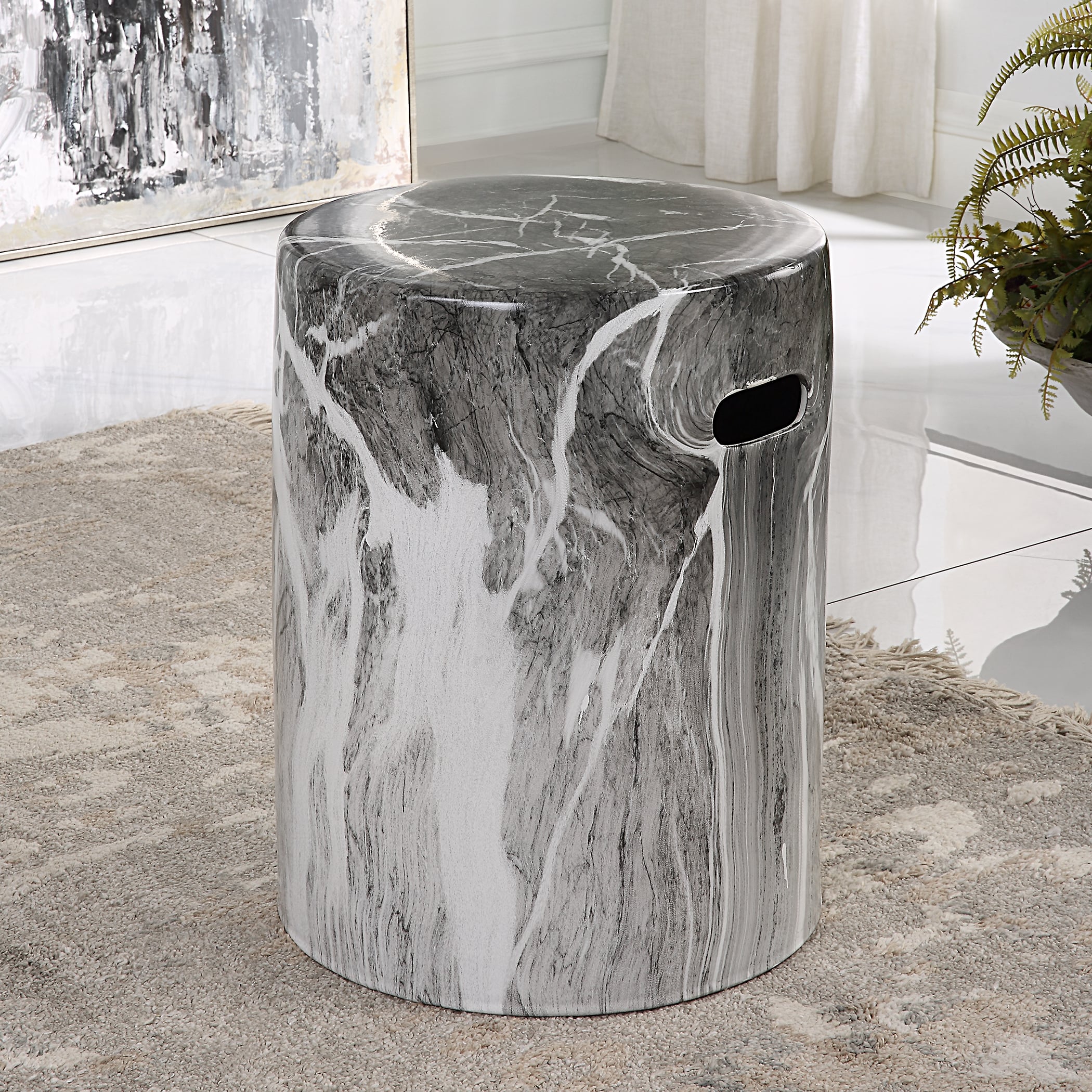 Uttermost Marvel 22896 Marvel Marbled Garden Stool