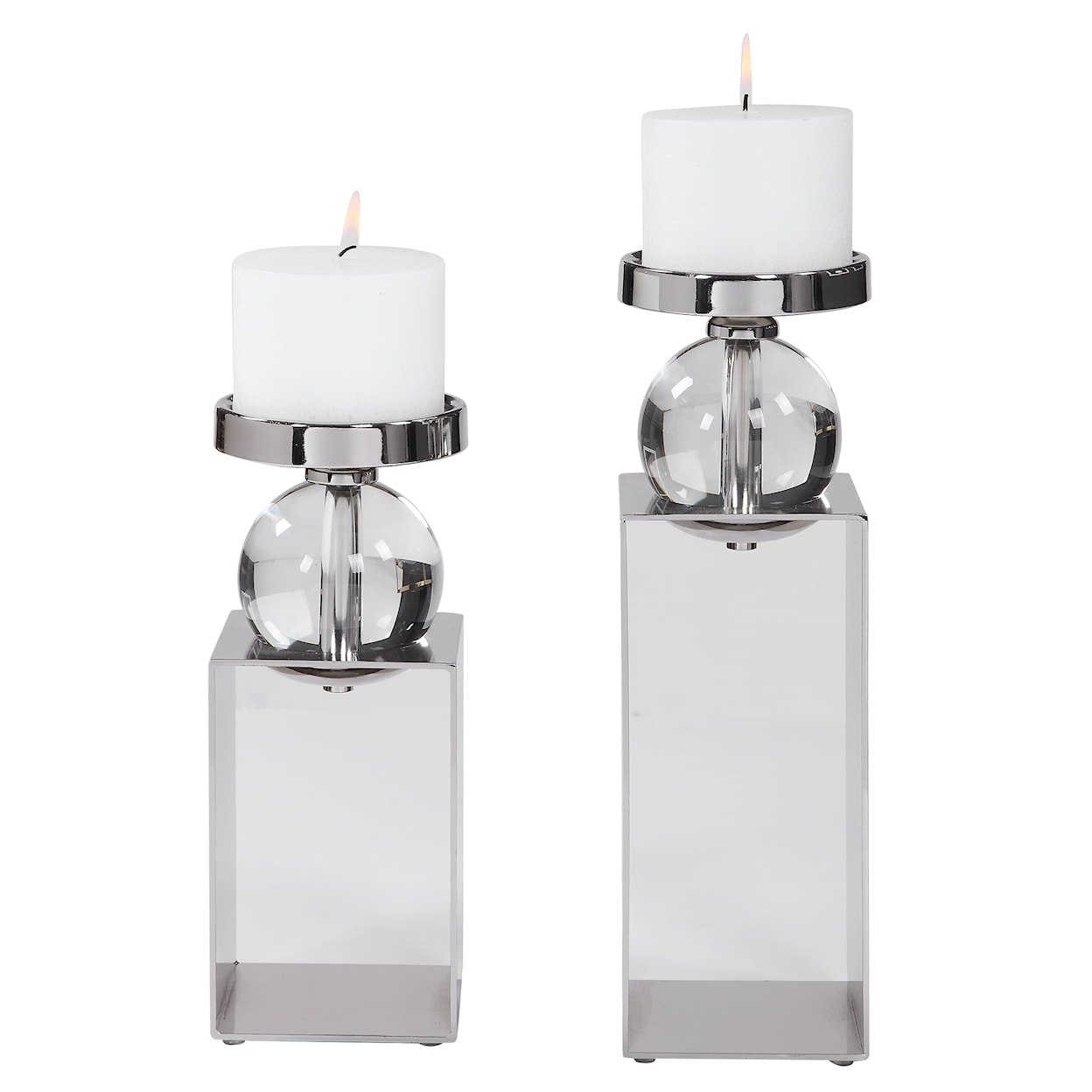 Uttermost Accessories - Candle Holders Lucian Nickel Candleholders, Set/2