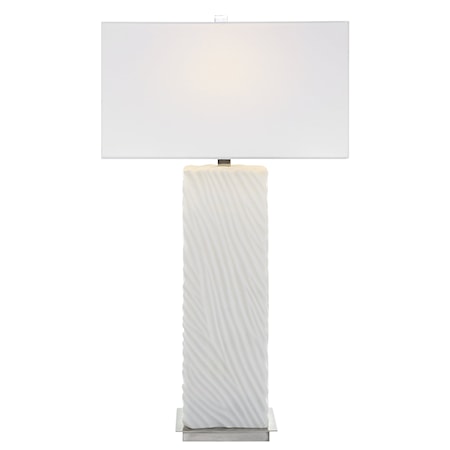 Pillar White Marble Table Lamp