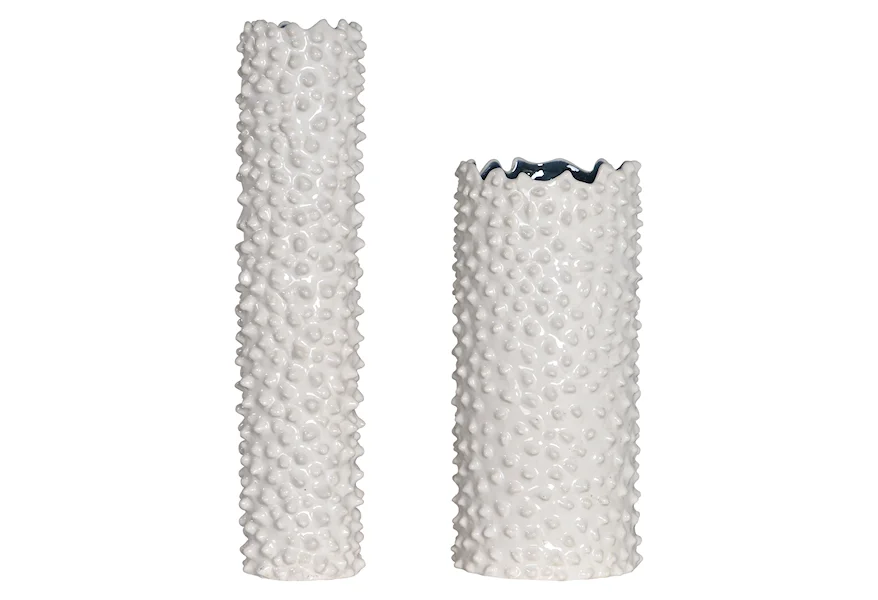 Accessories - Vases and Urns Ciji White Vases, Set/2 by Uttermost at Z & R Furniture