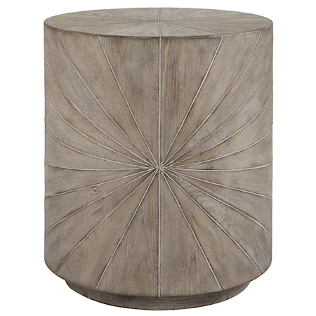 Rustic Fir Wood Veneer Side Table