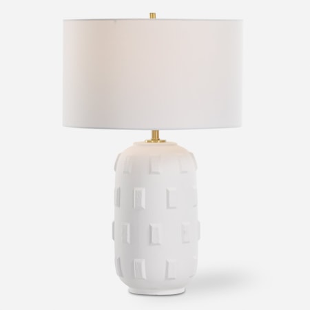 Emerie Textured White Table Lamp