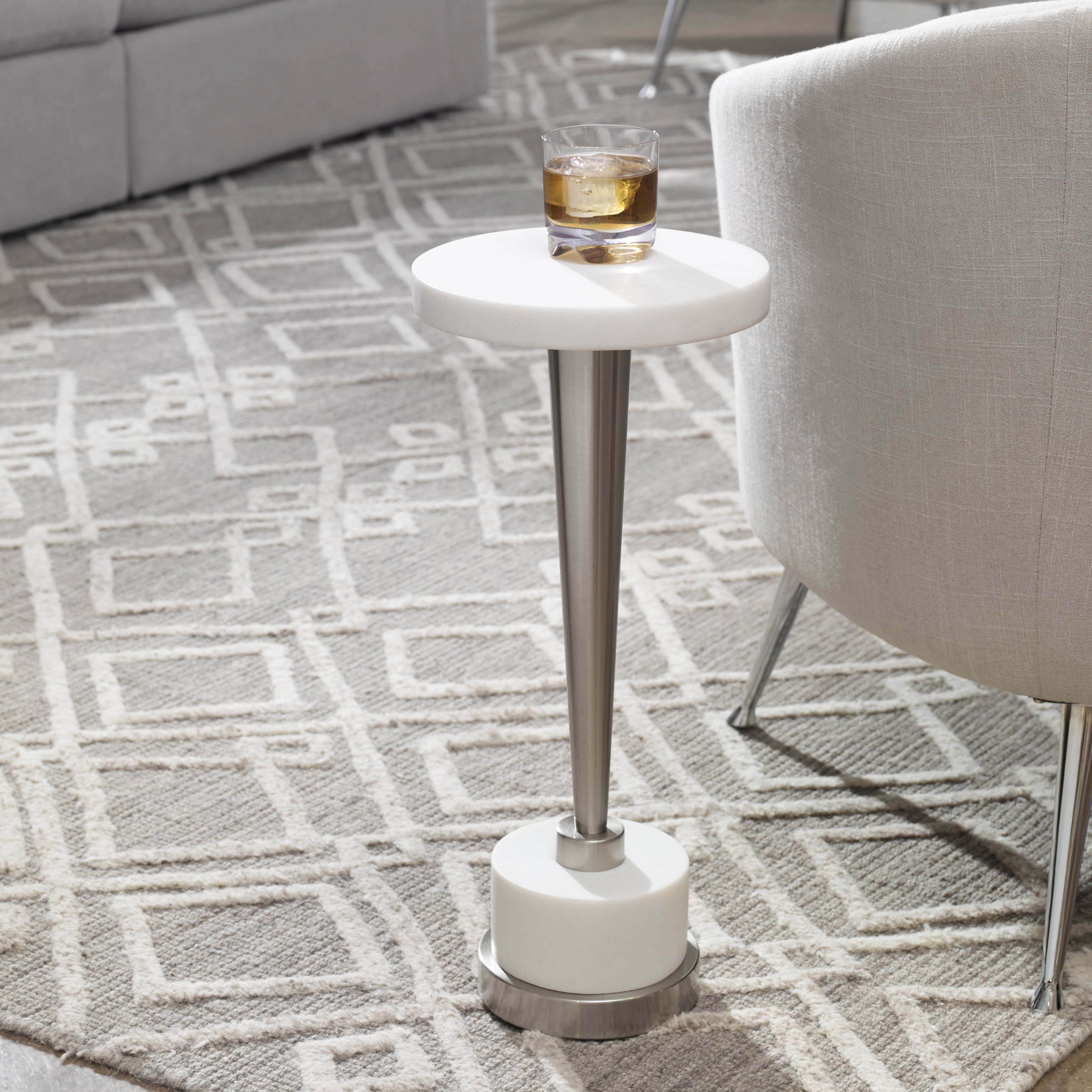 Uttermost Accent Furniture - Occasional Tables Masika White Drink Table