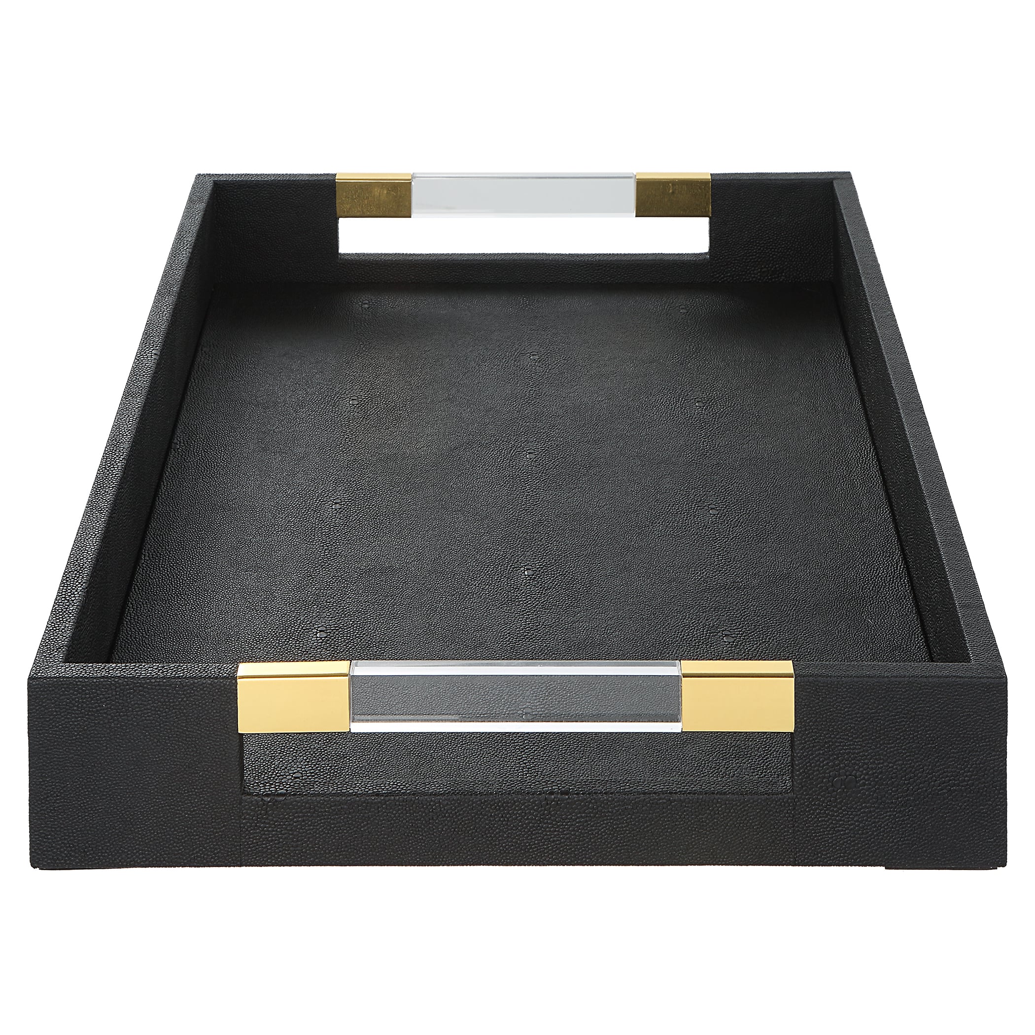 Uttermost Wessex Black Faux Shagreen Tray