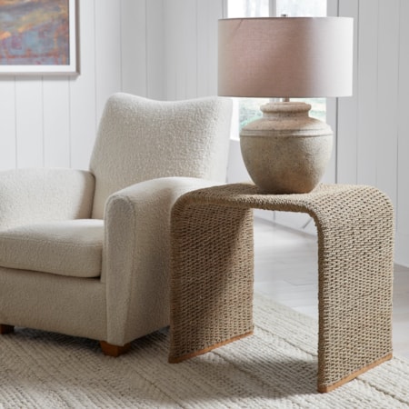 Woven Seagrass End Table