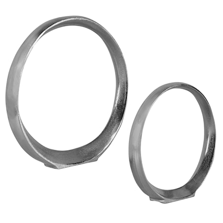 Orbits Nickel Ring Sculptures S/2