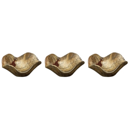 Tamarine Wood Wall Art Set of 3